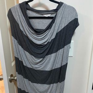 Cabi jersey sleeveless top with grey stripes.